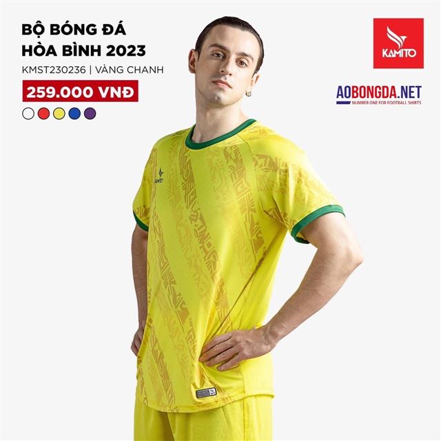Áo Bóng Đá Không Logo Kamito Hòa Bình Vàng