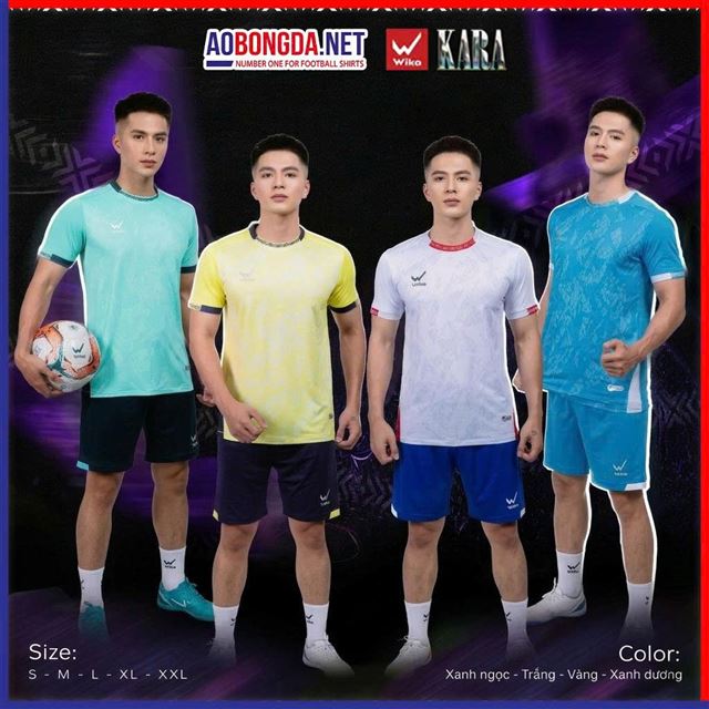 [FREE SHIP TỪ 3 BỘ] Áo Bóng Đá Không Logo Wika Kara