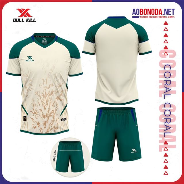 Áo Bóng Đá Không Logo Dullkill Coral Kem