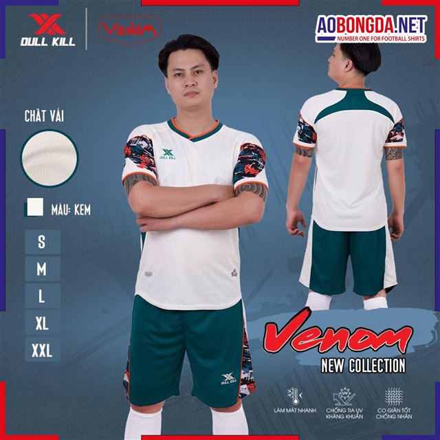 Áo Bóng Đá không Logo Dullkill Venom Trắng