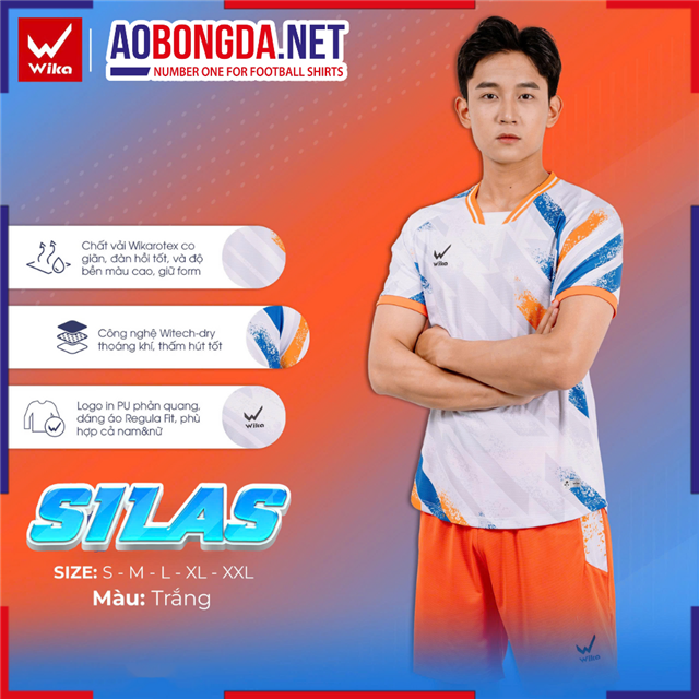 Áo Bóng Đá Không Logo Wika Silas Trắng
