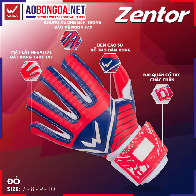 Găng Tay Thủ Môn Wika Zentor Đỏ