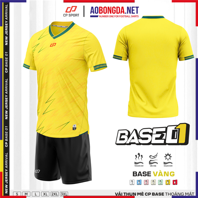 Áo Bóng Đá Không Logo CP CP Base 01 Vàng
