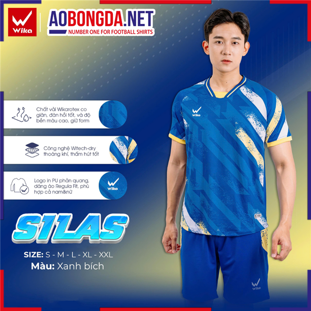 Áo Bóng Đá Không Logo Wika Silas Xanh Bích