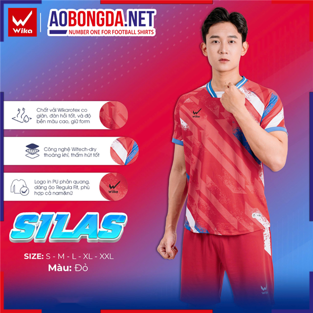 Áo Bóng Đá Không Logo Wika Silas Đỏ