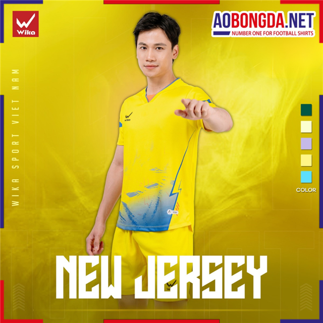 Áo Bóng Đá Không Logo Wika Java Vàng