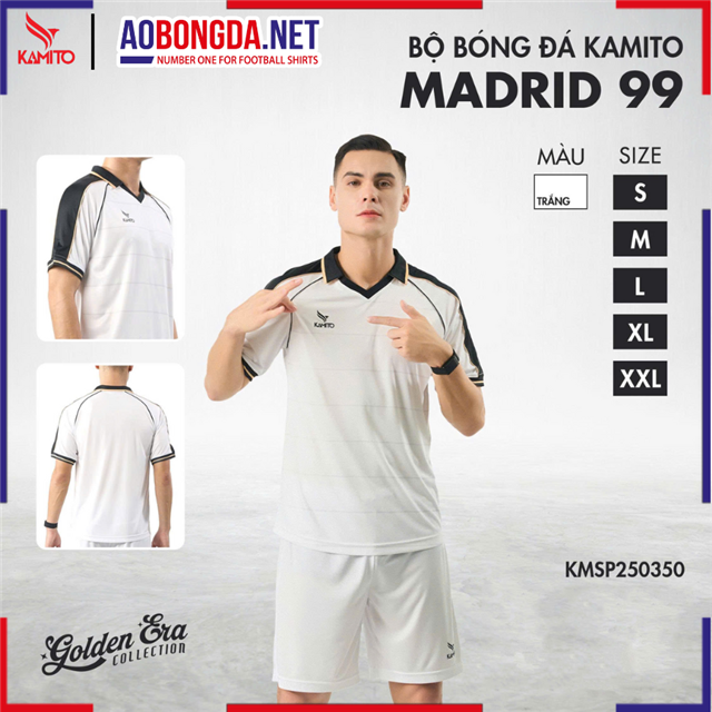 Áo Bóng Đá Không Logo Kamito Madrid 99 Trắng