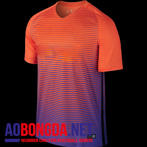 Mẫu áo bóng đá không logo Mancity cam