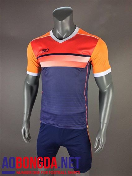 Mẫu áo bóng đá không logo T90 tím cam