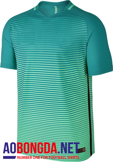 Mẫu training xanh bản Barca xanh không logo