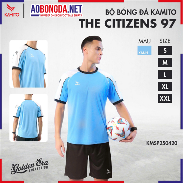 Áo Bóng Đá Không Logo Kamito The Citizens 97 Xanh 