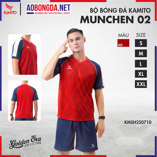 Áo Bóng Đá Không Logo Kamito Munchen 02 Đỏ