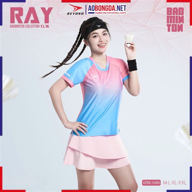 Áo Cầu Lông Beyono Ray CL16 Nữ Hồng Xanh