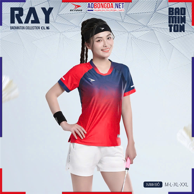 Áo Cầu Lông Beyono Ray CL16 Nữ Xanh Đỏ