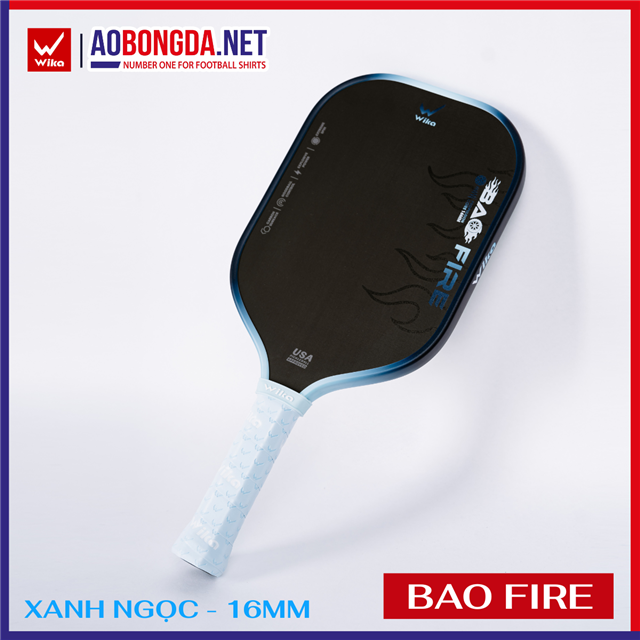 Vợt Pickleball Wika Bao Fire Xanh Ngọc 16MM