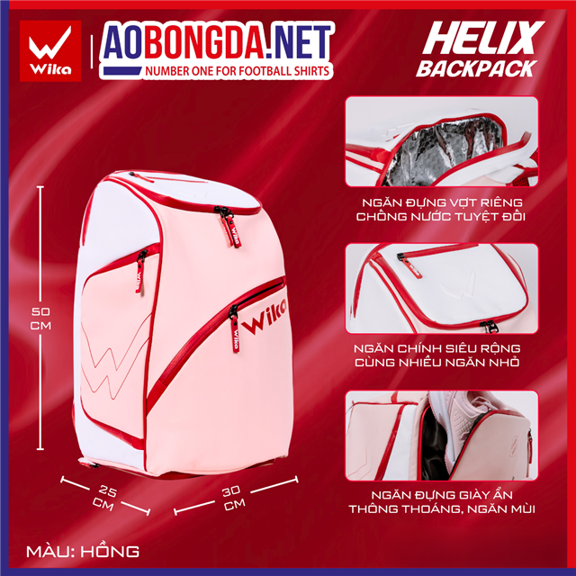 Balo BackPack Wika Helix Hồng