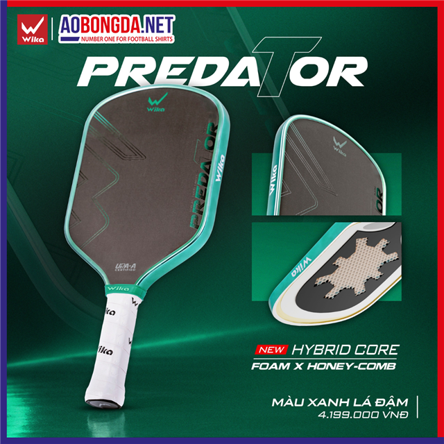 Vợt Pickleball Wika Predator Xanh 16MM
