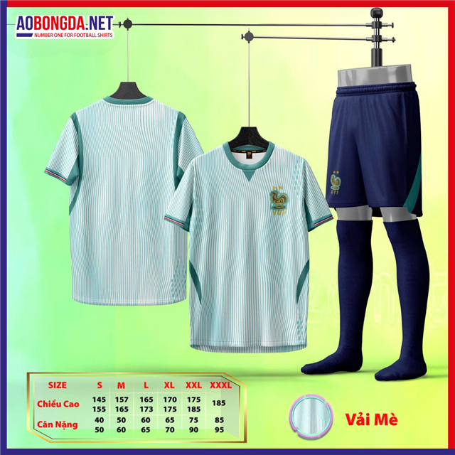 Áo Bóng Đá Đội Tuyển Pháp Xanh Ngọc 2026-2027