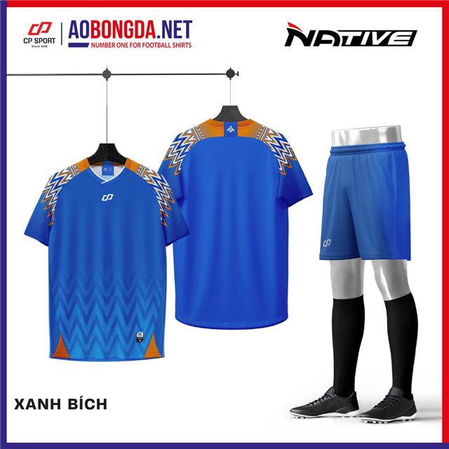 Áo Bóng Đá Không Logo CP Native Bích