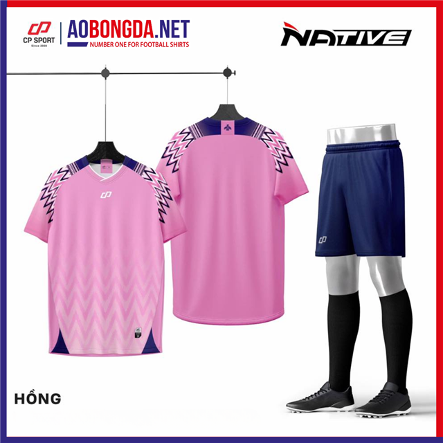 Áo Bóng Đá Không Logo CP Native Hồng