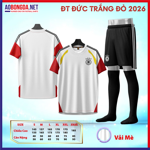 Áo Bóng Đá Đội Tuyển Đức Trắng Đỏ 2026-27