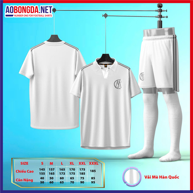 Áo Bóng Đá Câu Lạc Bộ Real Madrid Trắng Có Cổ 2026-2027