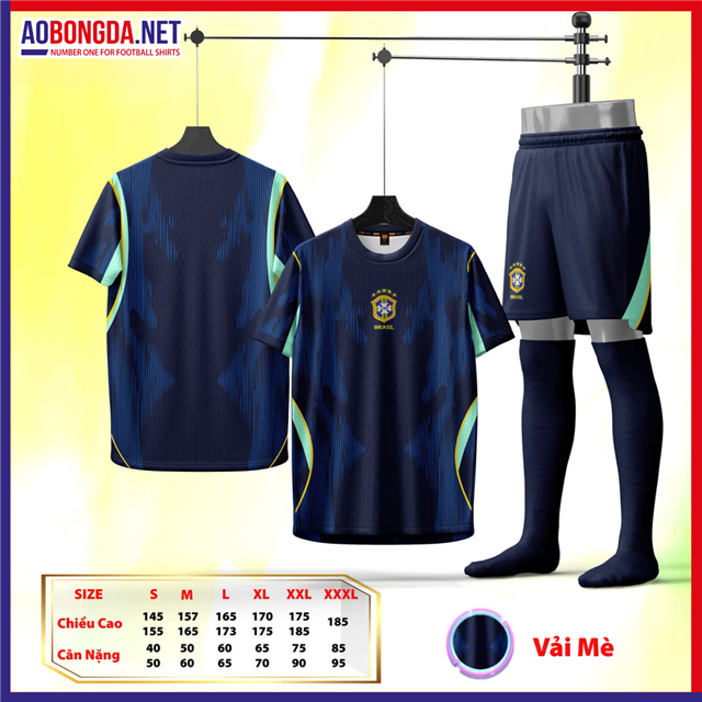 Áo Bóng Đá Đội Tuyển Brazil Xanh Đen 2026-27