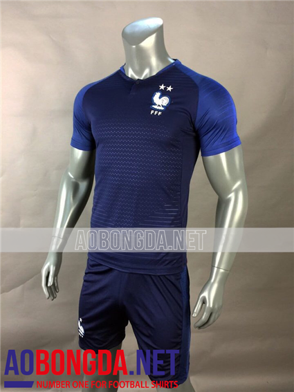 Áo Bóng Đá Pháp Xanh hai sao World Cup 2018-2019