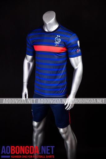 Áo Bóng Đá Đội Tuyển Pháp tím than sọc ngang 2020-2021