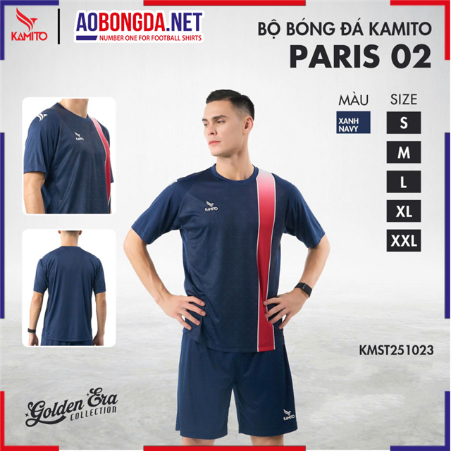 Áo Bóng Đá Không Logo Kamito Paris 02 Navy