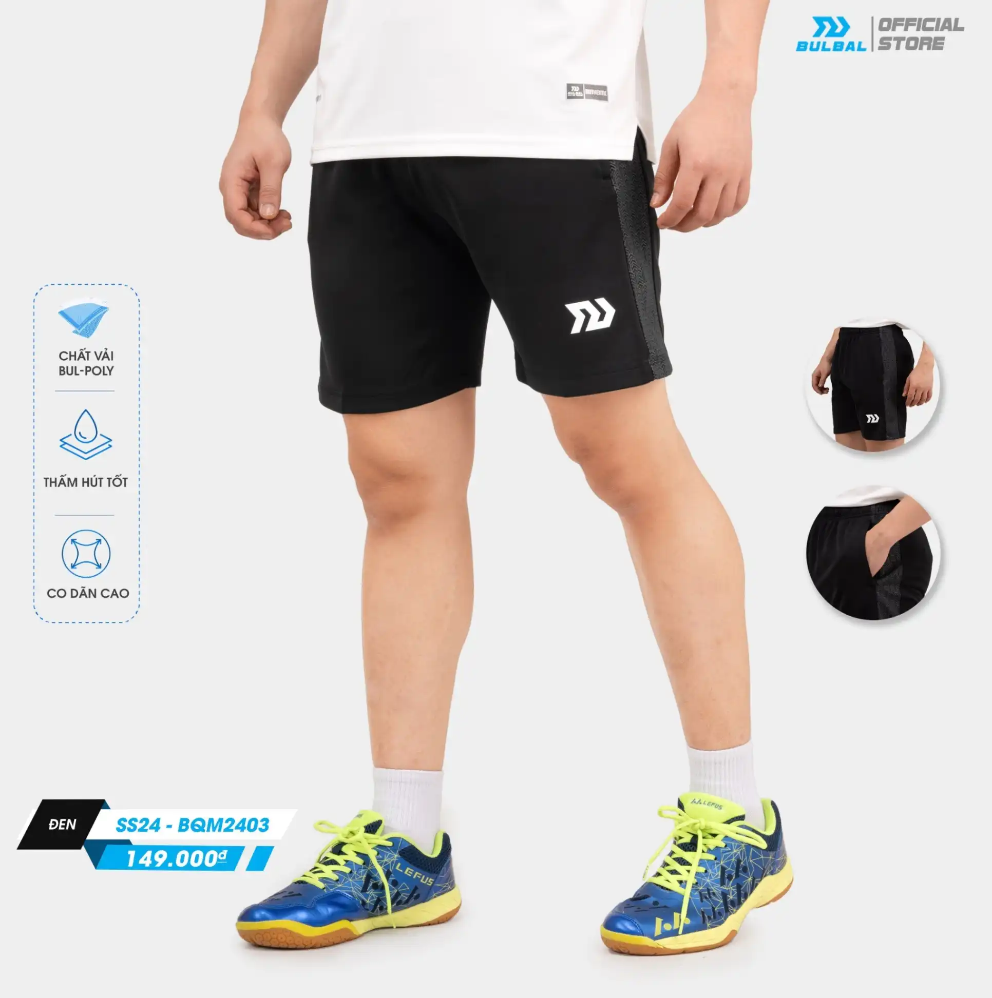 Quần Cầu Lông Bulbal BQM2403 Nam Đen