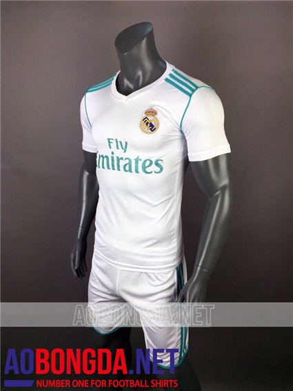 Áo Real Madrid Sân Nhà Màu Trắng vai xanh 2017-2018