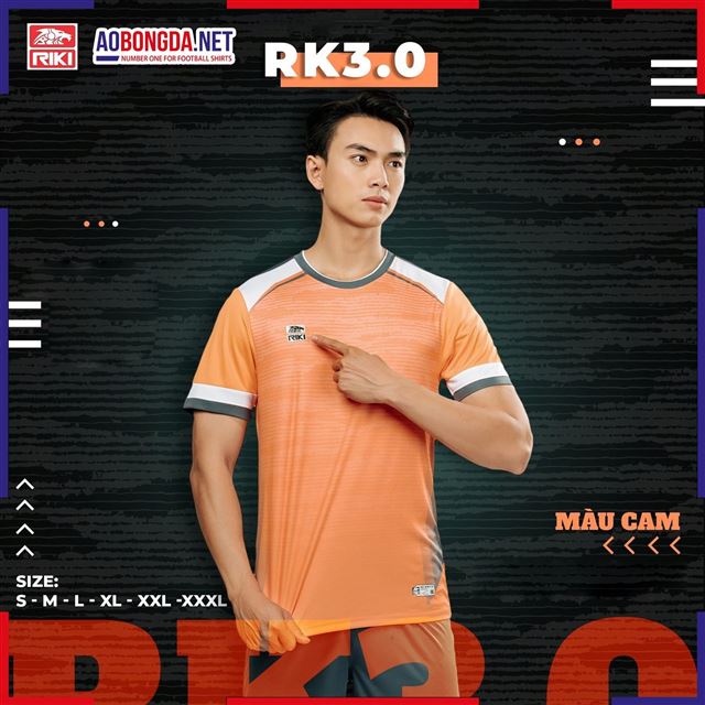 Áo Bóng Đá Không Logo Riki RK 3.0 Cam