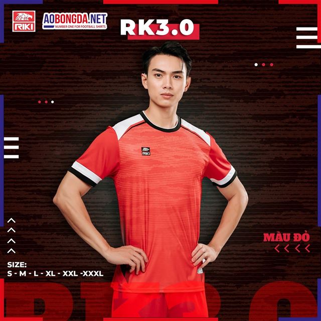 Áo Bóng Đá Không Logo Riki RK 3.0 Đỏ