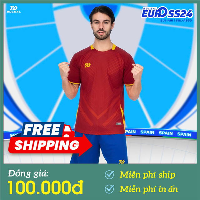 [Free In Tên, Số Sau Lưng + Freeship] Áo Bóng Đá  Bulbal Euro Tây Ban Nha Đỏ 2024