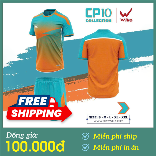 [Free In Tên, Số Sau Lưng + Freeship] Áo Bóng Đá Wika Công Phượng CP10 Collection Cam