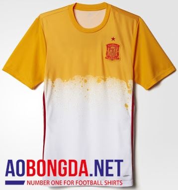 Áo bóng đá đội tuyển Tây Ban nha Euro áo tập trắng /vàng/cam 2016-2017