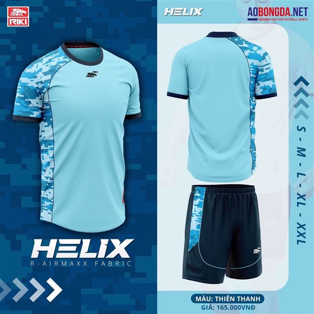 Áo Không Logo Riki Helix Thiên Thanh