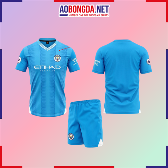 Áo Bóng Đá Câu Lạc Bộ Manchester City Xanh Ngọc 2023-2024