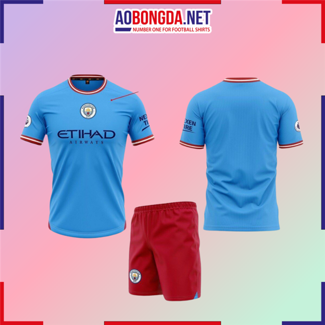 Áo Bóng Đá Câu Lạc Bộ Manchester City Xanh Ngọc 2022-2023