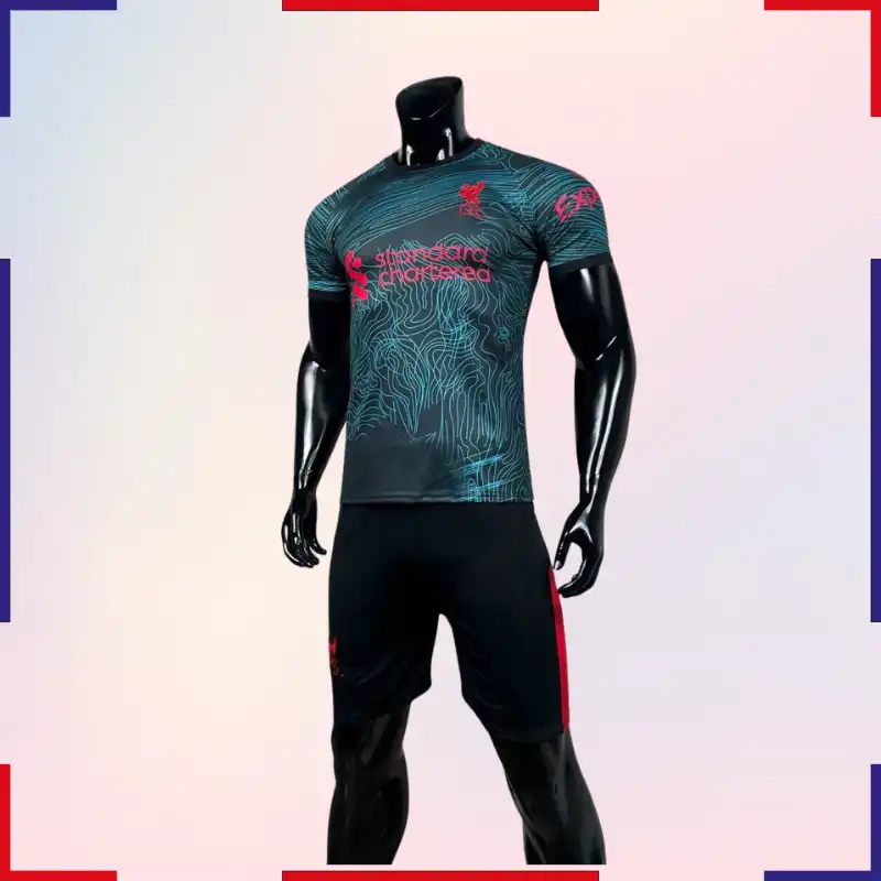 Áo Bóng Đá Liverpool Đen Vằn Sân Khách 2022-2023