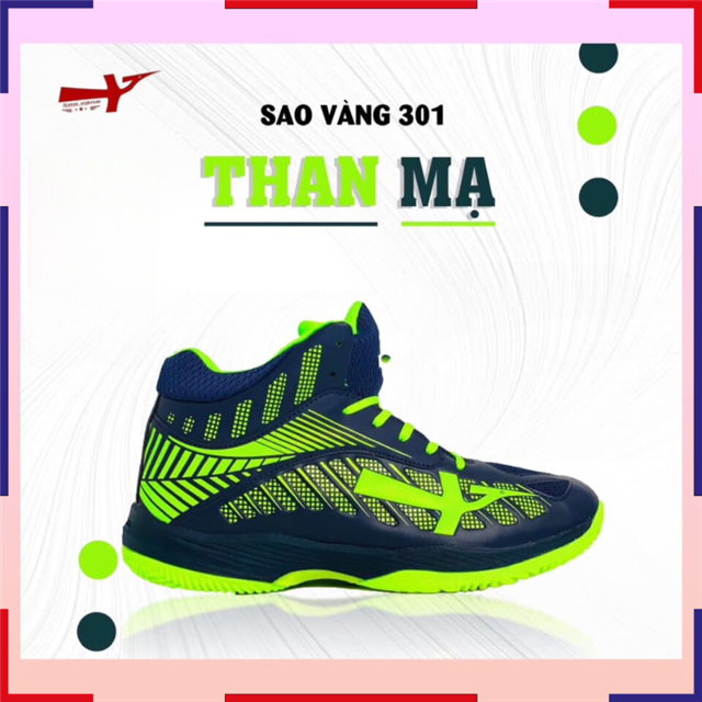 Giày Bóng Chuyền Sao Vàng 301 Than Mạ