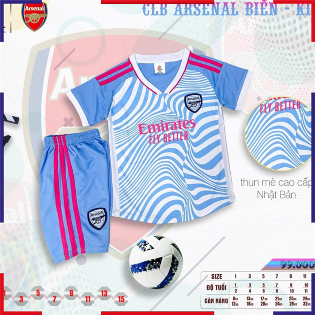 Áo Bóng Đá Câu Lạc Bộ Arsenal Xanh Biển Trẻ Em 2024-2025
