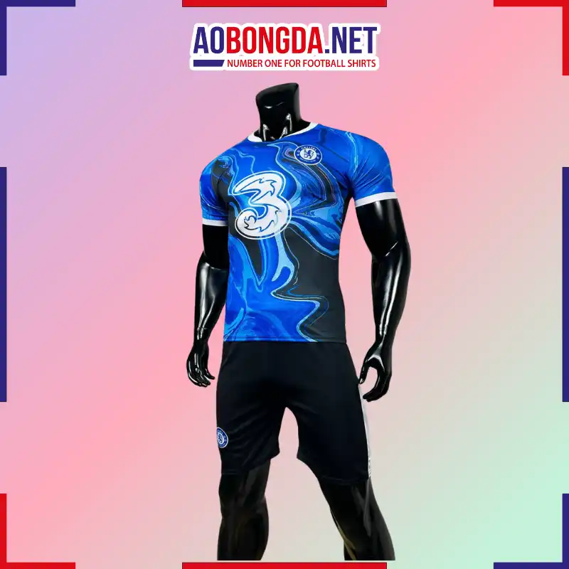 Áo Bóng Đá Câu Lạc Bộ Chelsea Xanh Dương Loang Đen 2022 - 2023