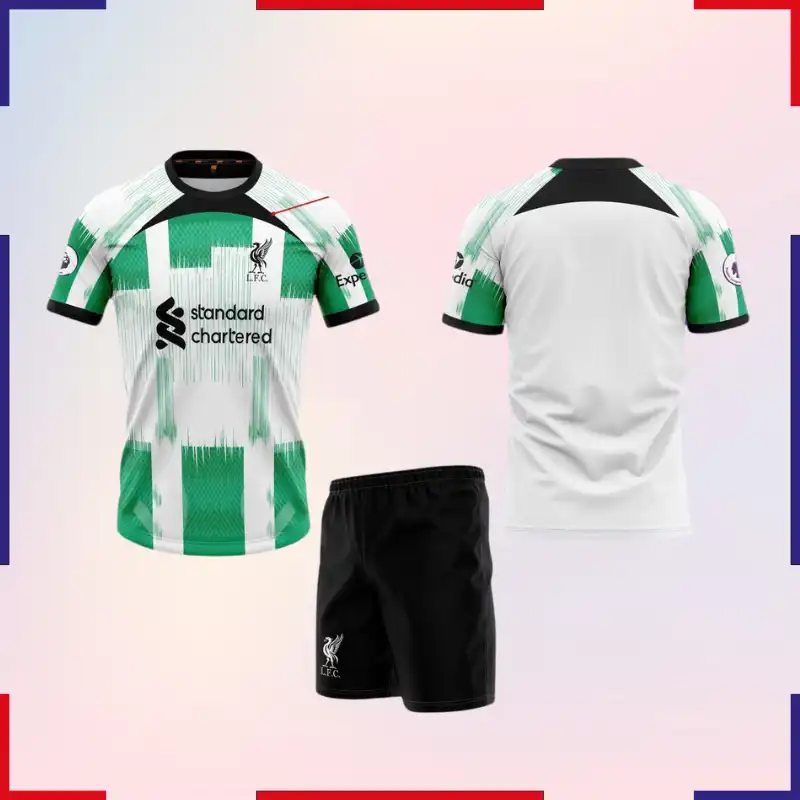 Áo Bóng Đá Liverpool Trắng Xanh 2023-2024