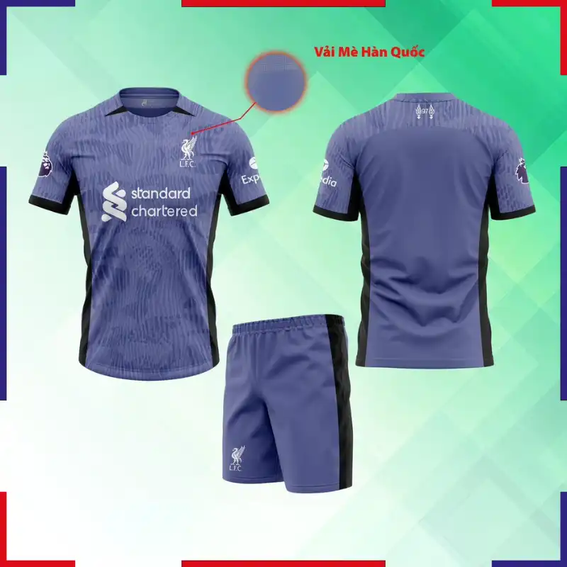 Bộ Quần Áo Bóng Đá CLB Liverpool Tím 2023-2024