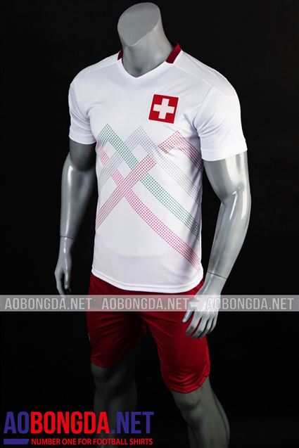 Áo Bóng Đá Thụy Sĩ trắng Euro 2020-2021