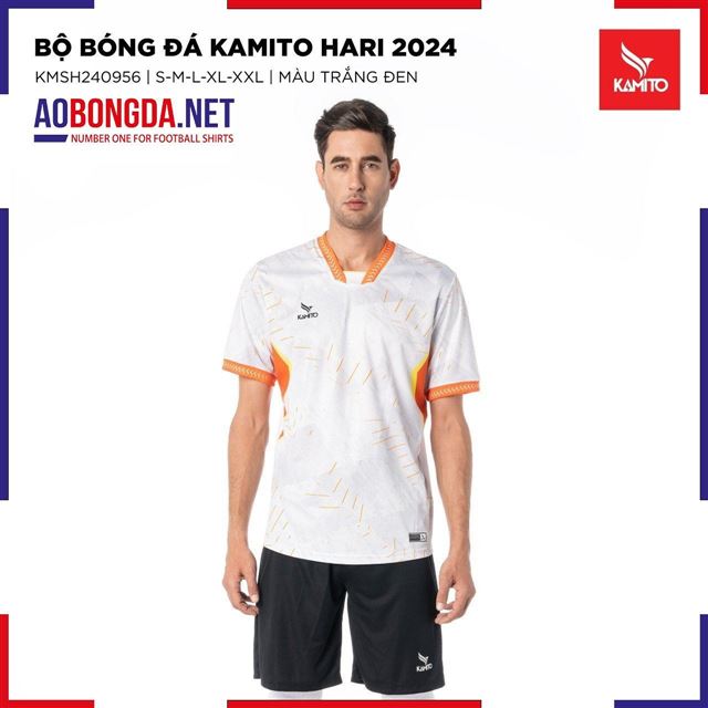 Áo Bóng Đá không Logo Kamito Hari Trắng Đen