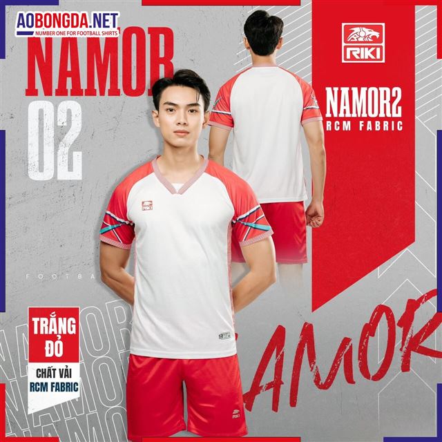 Áo Không Logo Riki Namor 02 Trắng Đỏ