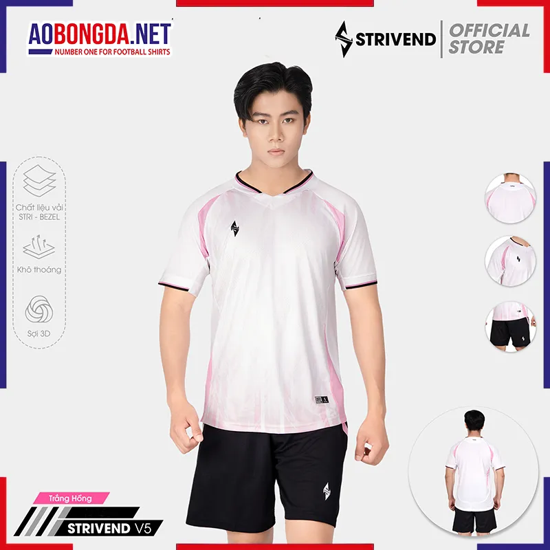 Áo Không Logo Bulbal Strivend V5 Trắng Hồng